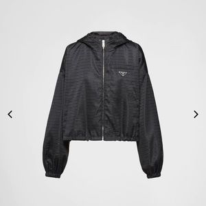 Prada Cropped Re-Nylon hooded blouson jacket